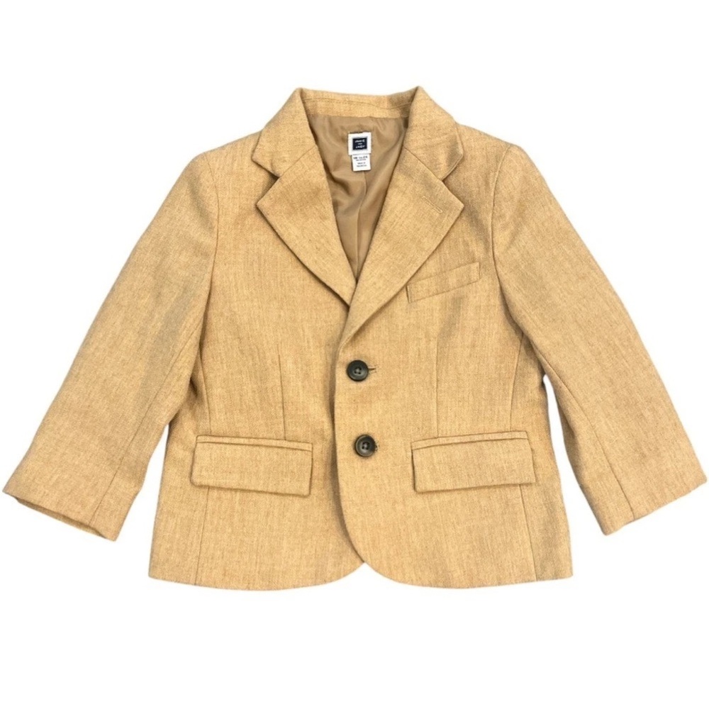 Boys Janie and Jack Tan 18-24 Months Classic Wool Blend Tailored Blazer